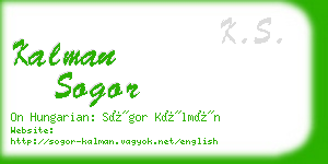 kalman sogor business card